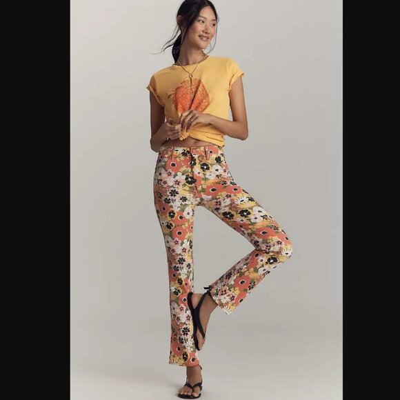 MOTHER Denim - 31 Mother x Anthropologie Mid-rise Smokin double flood Flowers Al Fresco jeans
